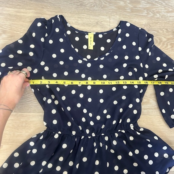 Polka Dot Peplum Top - Picture 2 of 7